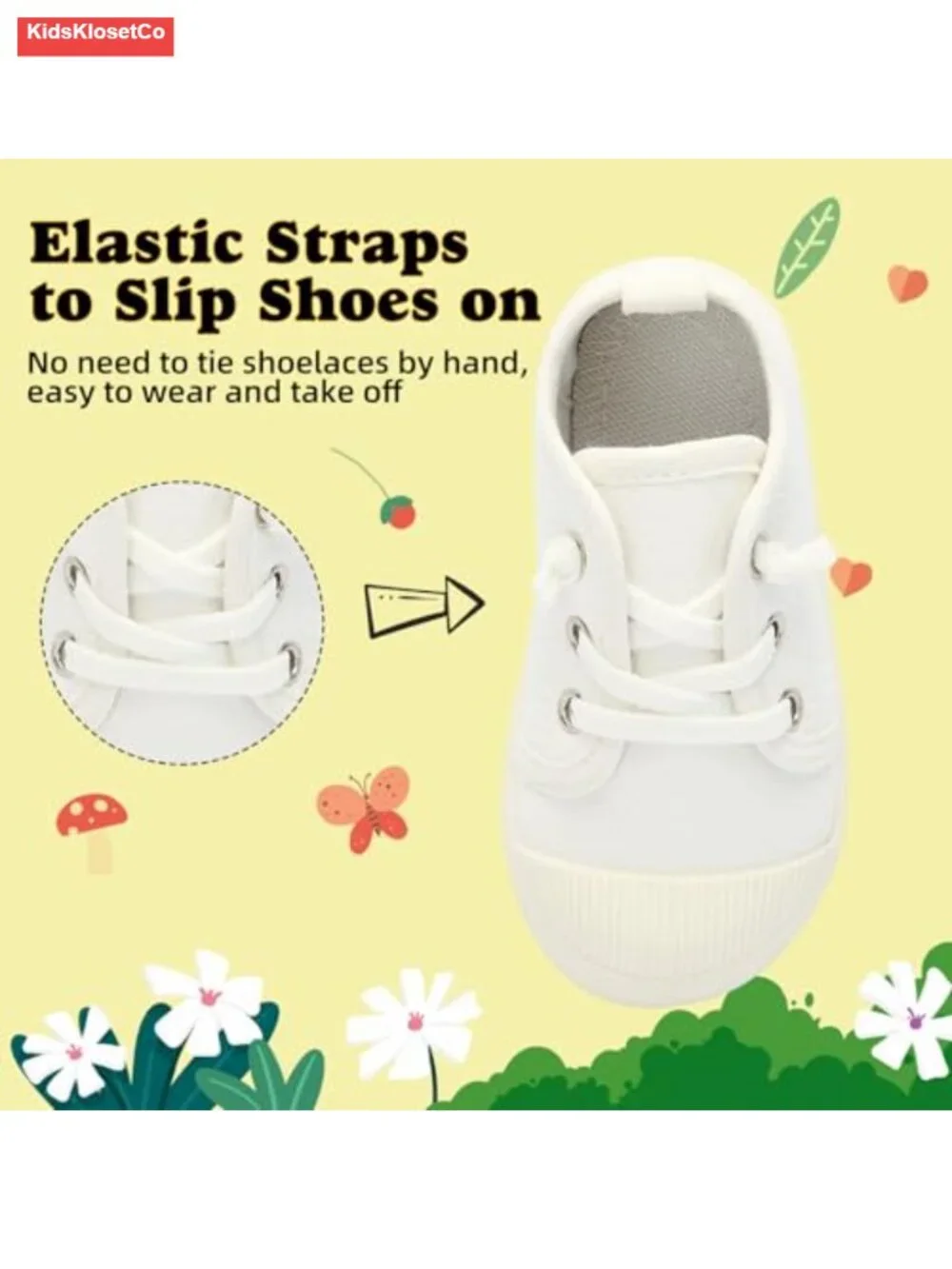 Toddler Sneakers Boys Girls Unisex Canvas Soft Sole Breathable Slip-On